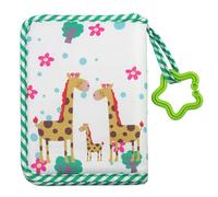 Album photo pour bébé - En - Album de souvenirs de famille pour la première année - Avec girafe de dessin animé - Livre photo de famille en doux - Coffret cadeau pour fête prénatale