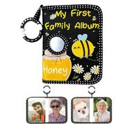 Album photo pour bébé - Livre d'enfant, scrapbooking à mémoire de forme, motif abeille Keepsake | Cadre miroir sécurisé pour photos 4 x 6, fête d'anniversaire, cadeau de mariage attendent maman papa