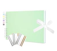 Album photo pour scrapbooking - 29 x 21,5 cm - Livre de souvenirs à faire soi-même - 40 pages blanches - Kit avec autocollants pour mariage, voyage, anniversaire, vert clair