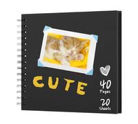 Album photo Scrapbook, Album photo | Livre de ferraille de journal de voyage - Album 7x7 pouces pour mariage en famille, photos de Scrapbook de 40 Pages, albums photos en papier à couverture rig