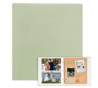 Album Photo Scrapbooking 160 Pages en Lin Relié 21x23 cm,Classeur Photo Livre Photo Personnalisable Scrapbook pour Livre Photo Souvenir DIY pour Bebe Anniversaire Valentin Mariage Noël Cadeau-Vert