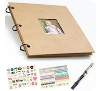 Album photo Scrapbooking, Album de mariage, album photo enfant, album photo 10x15, livre bebe, album photo bebe, scrapbooking materiel, activité manuelle adulte, livre d'or, Kraft, 60 pages (KRAFT)