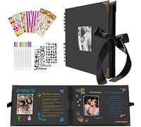 Album photo, Scrapbooking, bricolage 80 pages noires, peut être un cadeau pour anniversaire, une remise de diplôme, la Saint-Valentin, anniversaire de mariage (Noir)