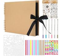 Album Photo Scrapbooking Carnet Scrapbooking avec 6 Feutres Acryliques Livre Scrapbooking Cahier Scrapbooking Vide Comme Album Photo Classe Mariage Voyage Couple Festival L'Obtention du Diplôme