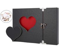 Album Photo Scrapbooking, Diy Traditionnel Journal Scrapbook Créatif Avec Gravure En Forme De C?Ur Mémoire Album, Cadeau Anniversaire Femme Couple Papa Maman, Noir