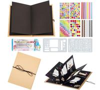 Album Photo Scrapbooking Personnalisable, Livre Photo, Carnet Scrapbook Noir, Album Photo Personnalisé Vierge, DIY Livre Scrapbooking pour Bébé, Famille, Fête des Mères, Saint Valentin, Anniversaire