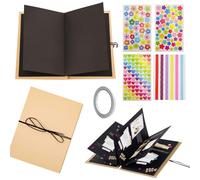 Album Photo Scrapbooking Personnalisable, Livre Photo, Carnet Scrapbook Noir, Album Photo Personnalisé, DIY Livre Scrapbooking pour Bébé, Famille, Fête des Mères, Saint Valentin, Anniversaire