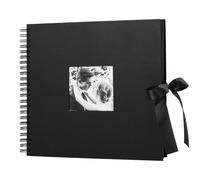 Album photo scrapbooking Photo avec ouverture pour la Saint Valentin cadeaux de mariage livre d'or, DIY anniversaire de voyage de scrapbooking, 80 pages noires (40 feuilles) Craft, 8 feuilles de papier photo corners, 12 Inch