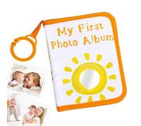 Album photo souple pour enfant - 14 x 18 cm - En tissu doux - Avec motif soleil - Décoration d'intérieur - Avec crochet de suspension - Album photo pour la famille, le Nouvel An, la naissance, Noël