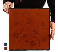 Album photo Totocan à personnaliser, grand, album photo autocollant à coller, avec couverture en cuir d'inspiration vintage, livre photo pour photos en différentes tailles, marron, 34x33cm