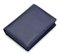 Album Photo Vertical en Cuir avec Blocage, emplacements Multi-Cartes Courts et Portefeuille épais(Blu,Without Box)