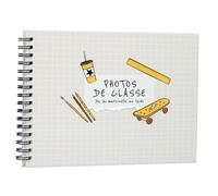 Album photos à spirales ""Mes Photos de classe"" - Scolarité complète - 40 photos de classe - Blanc crème