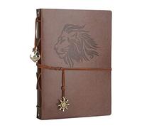 Album Photos, AIOR Album Scrapbooking Mariage Album Scrapbook Original en Cuir Vintage avec 60 pages noires, DIY Adhesif Souvenir Livre Cadeau Original Anniversaire Noël pour Femme Homme, Lion, Marron