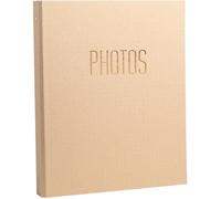 Exacompta - Réf. 17602E - Album photo classeur Office By Me - 120 photos - 60 pages noires - format 32 x 26 cm - couverture en papier texturé avec reflets brillants - marquage or - couleur beige