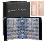 Album Pieces de Monnaie, Classeur Monnaie Collection a 480 Poches(20 Pages) et 400 Autocollants, Rangement pour Pièces de Monnaie