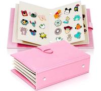 Album portable en émail CollectHall pour afficher et échanger vos épingles Disney, capacité de 42 broches, support de broches en cuir PU, compatible avec dos en caoutchouc, rose, CHMTC11-F