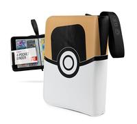 Album pour cartes à collectionner - Album de cartes à collectionner avec fermeture éclair - Classeur à 4 poches - 55 pages pour 420 cartes - Ultra Ball-Design - Noir