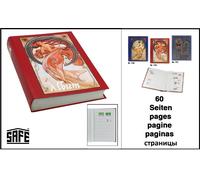 Album Pour Timbres Retro - Rouge - 60 Pages Blanches - SAFE - 102