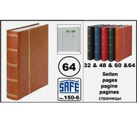 Album Pour Timbres Safe 64 Pages Blancs, Couverture Clair-Brun, 150-6