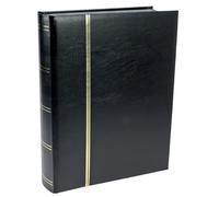 Album Timbres 64 pages noires Album de timbres 9 bandes transparentes par page Classeur timbres luxe aspect cuir avec dorure I SAFE 155