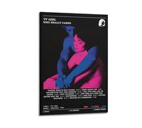 Album TV Girl Who Really Cares - Décoration murale sur toile avec cadre - Musique et cinéma - Pour salon, chambre à coucher - 40 x 60 cm