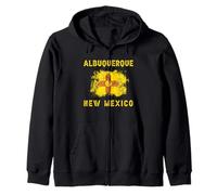 Albuquerque Drapeau du Nouveau-Mexique Grunge Vieux Grunge Sweat à Capuche