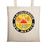 Albuquerque New Mexico at The Crossroads of The Scenic Southwest Vintage Natural Ecological Cotton Tote Bag Beige