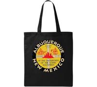 Albuquerque New Mexico at The Crossroads of The Scenic Southwest Vintage Natural Ecological Cotton Tote Bag Black, Noir , Taille unique