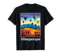 Albuquerque Nouveau Mexique Montgolfière Skyline Design T-Shirt