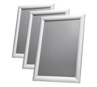 Albyco Clic Clac Cadre A4 21x30 cm 25mm Épaisseur Blanche Porte Affiche Clipser Encliquetable (Lot de 3)