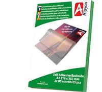 Albyco - Pochettes de plastification AUTO-ADHÉSIFS - Format A4 (216x303mm) 2x80 microns (160 microns) - 25 pièces - Feuilles de plastification A4 - Brillant