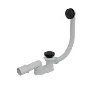 Alca - Bonde clic-clac de bain avec siphon, Noir mat (A507BLACK)