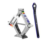 alca® Cric à Ciseaux avec cliquet - 1t capacité de Charge, Hauteur réglable 100-350mm, TÜV & GS, Selle rotative, utilisable avec Une Douille de 17, Stable jusqu'à -50 °C, en Acier, ARG