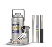 alca® cric hydraulique 15t I cric sous Voiture, particulièrement Robuste, certifié TÜV & GS, Double Piston, vis de rallonge, Hauteur de Levage 225-425 mm, en Acier, Gris argenté, Rechargeable