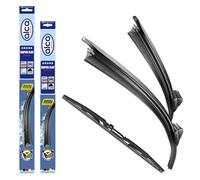 alca® Kit d'essuie-glace avec essuie-glace arrière compatible avec DACIA SANDERO (06.2008 - 09.2012) SUPER FLAT balai d’essuie-glace plat