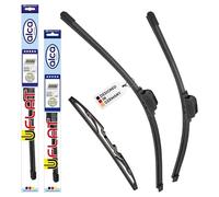 alca® Kit d'essuie-glace avec essuie-glace arrière compatible avec HYUNDAI i10 (03.2008 - 09.2013) U-FLAT balai d’essuie-glace plat
