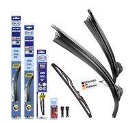 alca® Kit d'essuie-glace avec essuie-glace arrière compatible avec OPEL CORSA E (10.2014 - 09.2019) SUPER FLAT balai d’essuie-glace plat