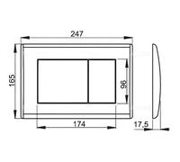 Alca - Plaque de commande pour WC suspendus, Chrome brillant (m271)