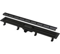 Alca - Caniveau de douche 750 mm avec grille, noir mat (APZ10BLACK-750M)