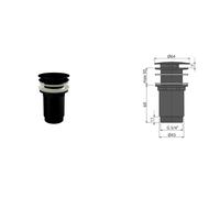 Alca - Sortie lavabo 5/4 " tout métal, grand bouchon, pour lavabos sans débordement, noir mat (A396BLACK)