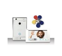 Alcad KVS-31221 Interphone Vidéo, 2 Fils, Écran 7 Pouces, Vision 120°, Bouton Tactile, Lecteur Badge Proximité, Installation Villa