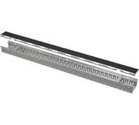 Alcadrain Gouttière de drainage réglable 100 mm + grille pour pose de carrelage, acier inoxydable