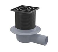 AlcaDrain Siphon de sol avec grille en acier inoxydable noir 105 x 105 mm