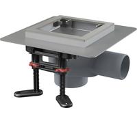 AlcaDrain siphon de sol en acier inoxydable 130×130 mm avec une sortie horizontale, sans grille, siphon combiné SMART