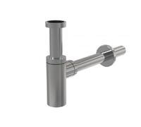 AlcaDrain Siphon design 1 1/4" rond, tout métal laiton chromé