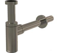 AlcaDrain Siphon design 1 1/4" rond, tout métal nickel brossé mat