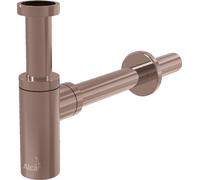 AlcaDrain Siphon design 1 1/4" rond, tout métal or rose brossé mat