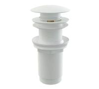 alcadrain Vanne de vidange pour lavabos CLICK/CLACK 5/4" entièrement en métal sans trop-plein, grand bouchon Blanc, pour les lavabos en plastique et en verre