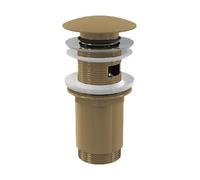 alcadrain Vanne de vidange pour lavabos CLICK/CLACK 5/4" entièrement métallique avec trop-plein, grand bouchon, GOLD brossé Matt
