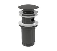 alcadrain Vanne de vidange pour lavabos CLICK/CLACK 5/4" entièrement métallique avec trop-plein, grand bouchon, GUN METAL-brillant